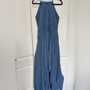 ASOS High Low Halter Dress in Blue